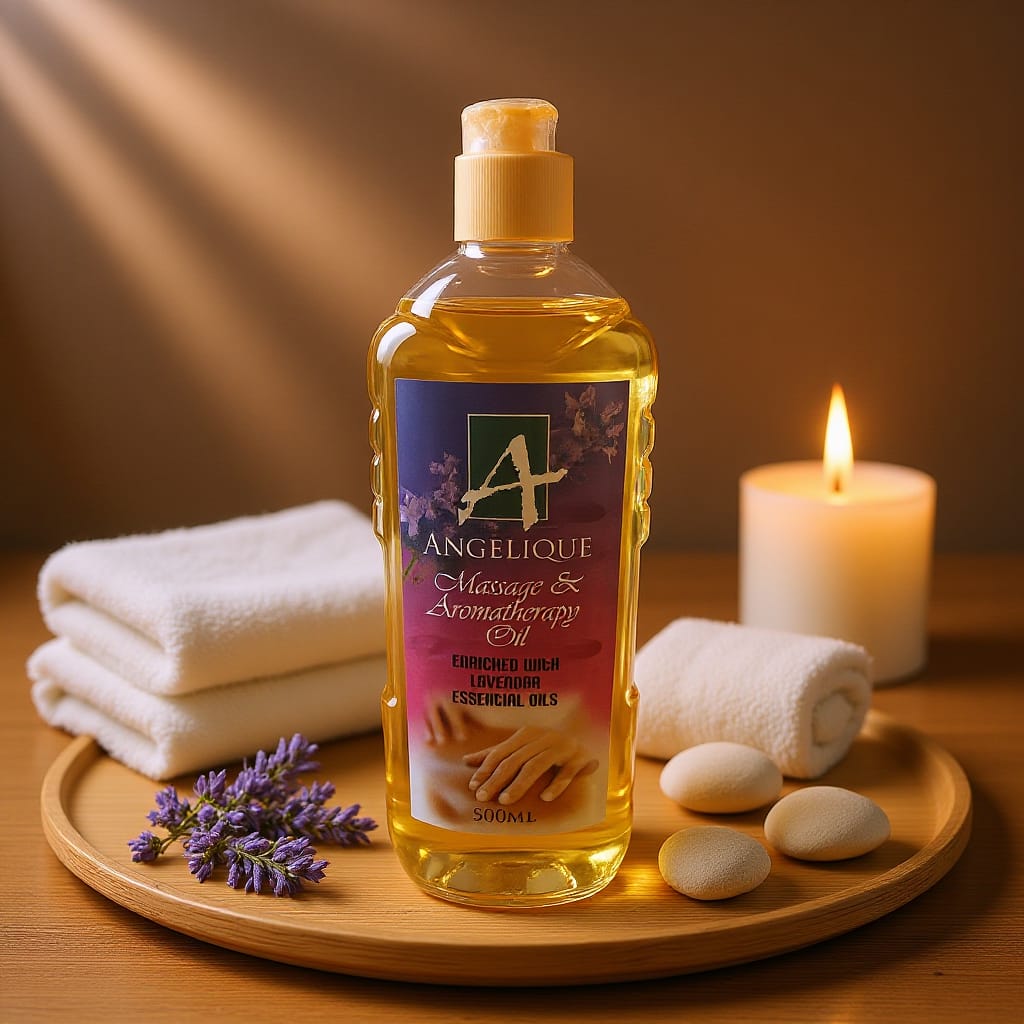 500ML ANGELIQUE MASSAGE OIL LAVENDER